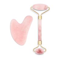 Rose Quartz Dermal Roller + Gua Sha Set