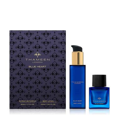 thameen blue heart body lotion gift set