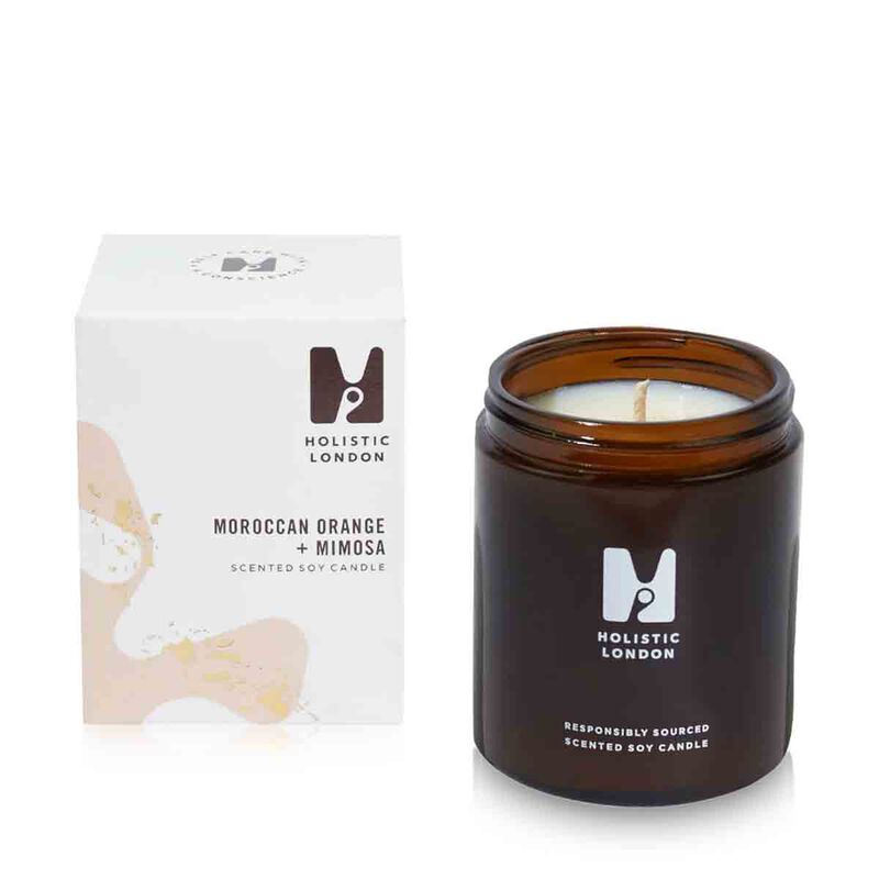 holistic london holistic london  moroccan orange + mimosa scented candle 180ml