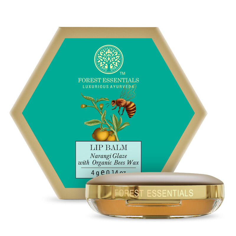 forest essentials luscious lip balm narangi glaze