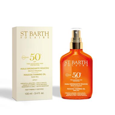 st barth roucou tanning oil spf 50+
