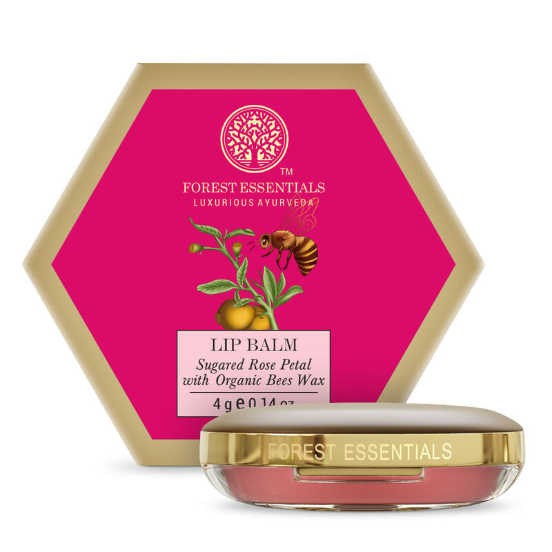 forest essentials luscious lip balm sugared rose petal